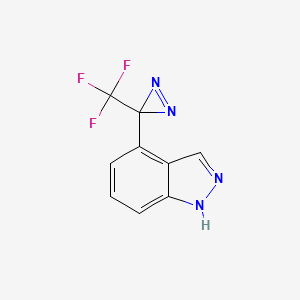 molecular formula C9H5F3N4 B1487134 4-(3-(Trifluoromethyl)-3H-diazirin-3-yl)-1H-indazole CAS No. 2231676-97-2