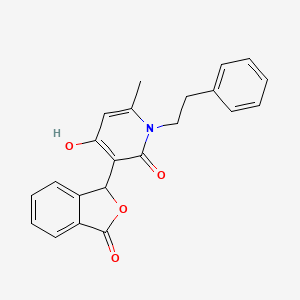 4-hydroxy-6-methyl-3-(3-oxo-1,3-dihydroisobenzofuran-1-yl)-1-phenethylpyridin-2(1H)-one