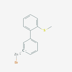 molecular formula C13H11BrSZn B14871373 3-(2-Thioanisole)phenylZinc bromide 