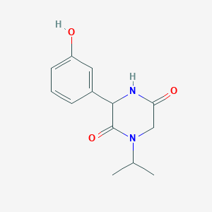 molecular formula C13H16N2O3 B14871389 3-(3-Hydroxyphenyl)-1-isopropylpiperazine-2,5-dione 