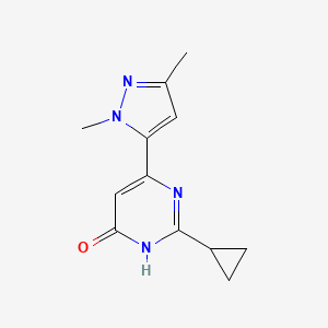 molecular formula C12H14N4O B1487140 2-cyclopropyl-6-(1,3-dimethyl-1H-pyrazol-5-yl)pyrimidin-4-ol CAS No. 2097968-96-0