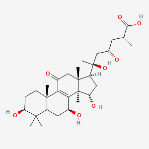 (6S)-6-hydroxy-2-methyl-4-oxo-6-[(3S,7S,10S,13R,14R,15S,17S)-3,7,15-trihydroxy-4,4,10,13,14-pentamethyl-11-oxo-1,2,3,5,6,7,12,15,16,17-decahydrocyclopenta[a]phenanthren-17-yl]heptanoic acid