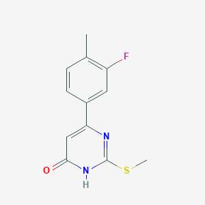 molecular formula C12H11FN2OS B1487147 6-(3-fluoro-4-methylphenyl)-2-(methylthio)pyrimidin-4(3H)-one CAS No. 2098020-74-5