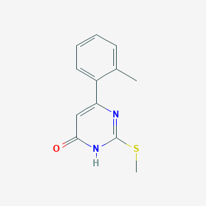 molecular formula C12H12N2OS B1487148 2-(methylthio)-6-(o-tolyl)pyrimidin-4(3H)-one CAS No. 2098096-39-8