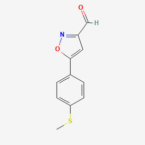 molecular formula C11H9NO2S B14871480 5-(4-(Methylthio)phenyl)isoxazole-3-carbaldehyde 