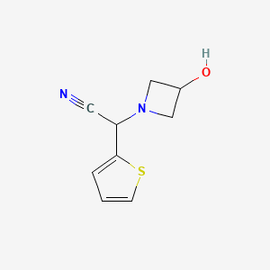 molecular formula C9H10N2OS B14871525 2-(3-Hydroxyazetidin-1-yl)-2-(thiophen-2-yl)acetonitrile 