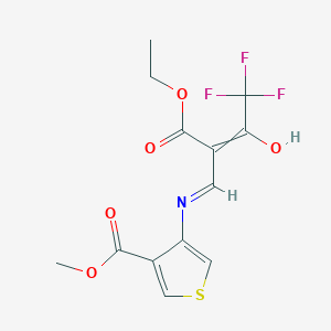 Methyl 4-([2-(ethoxycarbonyl)-4,4,4-trifluoro-3-oxobut-1-enyl]amino)thiophene-3-carboxylate