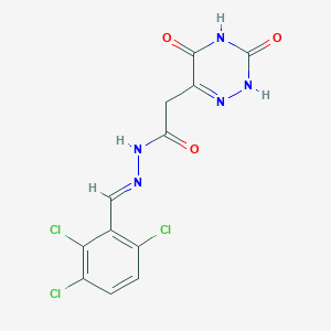 2-(3,5-dihydroxy-1,2,4-triazin-6-yl)-N'-[(E)-(2,3,6-trichlorophenyl)methylidene]acetohydrazide