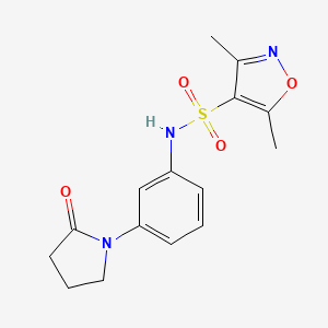 3,5-dimethyl-N-[3-(2-oxopyrrolidin-1-yl)phenyl]-1,2-oxazole-4-sulfonamide