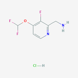 molecular formula C7H8ClF3N2O B1487158 (4-(二氟甲氧基)-3-氟吡啶-2-基)甲胺盐酸盐 CAS No. 2231673-38-2