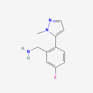 (5-fluoro-2-(1-methyl-1H-pyrazol-5-yl)phenyl)methanamine