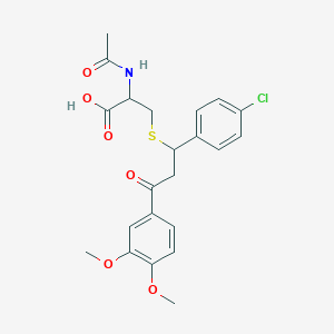 N-acetyl-S-[1-(4-chlorophenyl)-3-(3,4-dimethoxyphenyl)-3-oxopropyl]cysteine