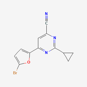 molecular formula C12H8BrN3O B14871652 6-(5-Bromofuran-2-yl)-2-cyclopropylpyrimidine-4-carbonitrile 