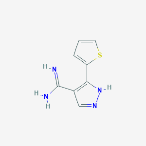 molecular formula C8H8N4S B1487166 3-(噻吩-2-基)-1H-吡唑-4-甲酰胺 CAS No. 2097971-38-3