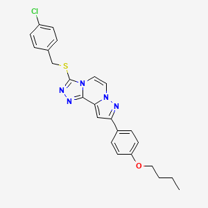 9-(4-Butoxyphenyl)-3-[(4-chlorobenzyl)sulfanyl]pyrazolo[1,5-a][1,2,4]triazolo[3,4-c]pyrazine