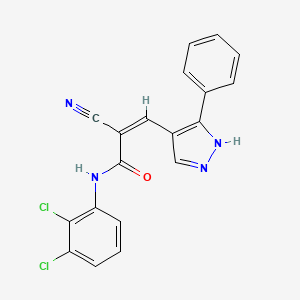 (Z)-2-cyano-N-(2,3-dichlorophenyl)-3-(5-phenyl-1H-pyrazol-4-yl)prop-2-enamide