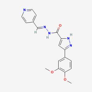 molecular formula C18H17N5O3 B14871749 (E)-3-(3,4-dimethoxyphenyl)-N'-(pyridin-4-ylmethylene)-1H-pyrazole-5-carbohydrazide 