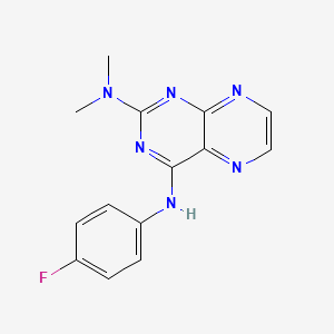 molecular formula C14H13FN6 B14871784 N4-(4-fluorophenyl)-N2,N2-dimethylpteridine-2,4-diamine 