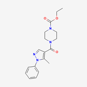 ethyl 4-(5-methyl-1-phenyl-1H-pyrazole-4-carbonyl)piperazine-1-carboxylate