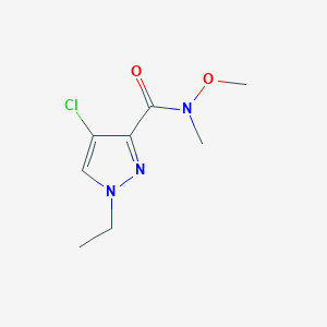 molecular formula C8H12ClN3O2 B14871801 4-chloro-1-ethyl-N-methoxy-N-methyl-1H-pyrazole-3-carboxamide 