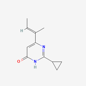 molecular formula C11H14N2O B1487181 (E)-6-(but-2-en-2-yl)-2-cyclopropylpyrimidin-4-ol CAS No. 2089537-73-3