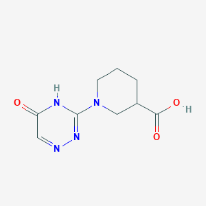 molecular formula C9H12N4O3 B1487183 1-(5-Oxo-4,5-dihydro-1,2,4-triazin-3-yl)piperidine-3-carboxylic acid CAS No. 2090993-20-5