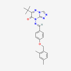 6-tert-butyl-8-{[(E)-{4-[(2,4-dimethylbenzyl)oxy]phenyl}methylidene]amino}[1,2,4]triazolo[4,3-b][1,2,4]triazin-7(8H)-one