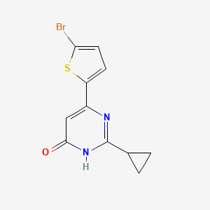 molecular formula C11H9BrN2OS B1487187 6-(5-Bromothiophen-2-yl)-2-cyclopropylpyrimidin-4-ol CAS No. 2097968-72-2