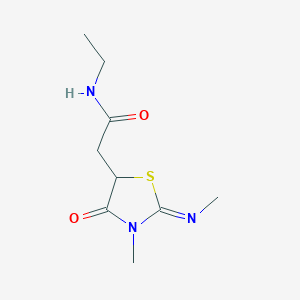 (E)-N-ethyl-2-(3-methyl-2-(methylimino)-4-oxothiazolidin-5-yl)acetamide