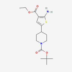 Tert-butyl 4-(5-amino-4-(ethoxycarbonyl)thiophen-2-yl)piperidine-1-carboxylate