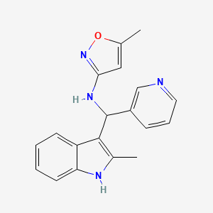 5-methyl-N-((2-methyl-1H-indol-3-yl)(pyridin-3-yl)methyl)isoxazol-3-amine