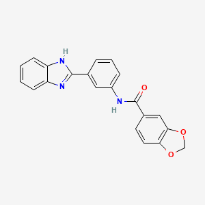 N-[3-(1H-benzimidazol-2-yl)phenyl]-1,3-benzodioxole-5-carboxamide