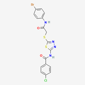 N-(5-((2-((4-bromophenyl)amino)-2-oxoethyl)thio)-1,3,4-thiadiazol-2-yl)-4-chlorobenzamide