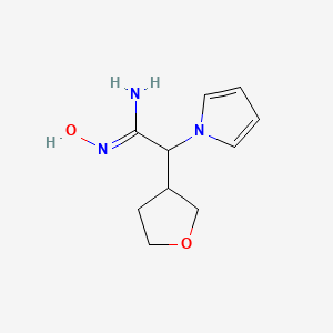 molecular formula C10H15N3O2 B14872080 (Z)-N'-hydroxy-2-(1H-pyrrol-1-yl)-2-(tetrahydrofuran-3-yl)acetimidamide 