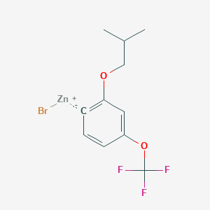 molecular formula C11H12BrF3O2Zn B14872083 (2-i-Butyloxy-4-(trifluoromethoxy)phenyl)Zinc bromide 