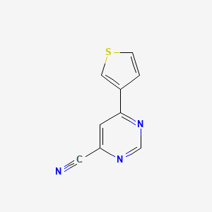 molecular formula C9H5N3S B14872113 6-(Thiophen-3-yl)pyrimidine-4-carbonitrile 