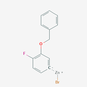 molecular formula C13H10BrFOZn B14872126 3-BenZyloxy-4-fluorophenylZinc bromide 