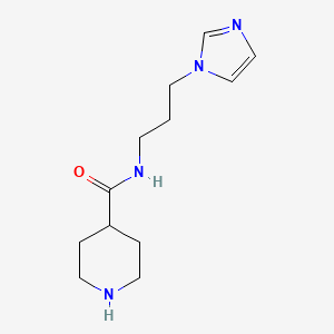 molecular formula C12H20N4O B14872149 N-[3-(1H-imidazol-1-yl)propyl]piperidine-4-carboxamide 