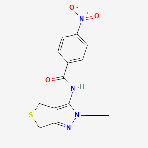 molecular formula C16H18N4O3S B14872204 N-(2-tert-butyl-2,6-dihydro-4H-thieno[3,4-c]pyrazol-3-yl)-4-nitrobenzamide 