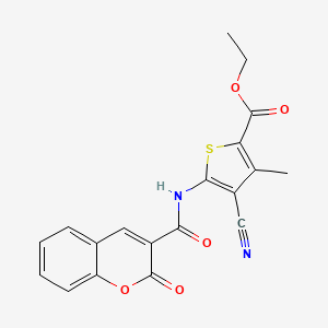 ethyl 4-cyano-3-methyl-5-(2-oxo-2H-chromene-3-carboxamido)thiophene-2-carboxylate