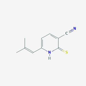 molecular formula C10H10N2S B14872253 Pyridine-3-carbonitrile, 1,2-dihydro-6-(2-methyl-1-propenyl)-2-thioxo- 