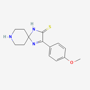 molecular formula C14H17N3OS B14872272 3-(4-Methoxyphenyl)-1,4,8-triazaspiro[4.5]dec-3-ene-2-thione 