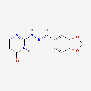 (E)-2-(2-(benzo[d][1,3]dioxol-5-ylmethylene)hydrazinyl)pyrimidin-4(3H)-one