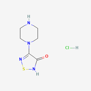 molecular formula C6H11ClN4OS B14872294 4-(Piperazin-1-yl)-1,2,5-thiadiazol-3-ol hydrochloride 