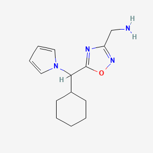 (5-(cyclohexyl(1H-pyrrol-1-yl)methyl)-1,2,4-oxadiazol-3-yl)methanamine