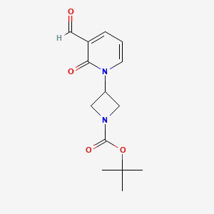 molecular formula C14H18N2O4 B14872323 tert-butyl 3-(3-formyl-2-oxopyridin-1(2H)-yl)azetidine-1-carboxylate 