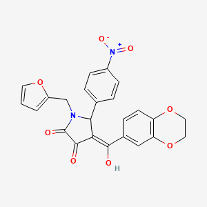 4-(2,3-dihydrobenzo[b][1,4]dioxine-6-carbonyl)-1-(furan-2-ylmethyl)-3-hydroxy-5-(4-nitrophenyl)-1H-pyrrol-2(5H)-one