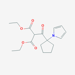 molecular formula C17H23NO5 B1487236 diethyl 2-(1-(1H-pyrrol-1-yl)cyclopentanecarbonyl)malonate CAS No. 2231674-58-9