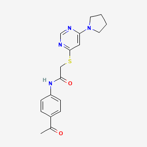 N-(4-acetylphenyl)-2-((6-(pyrrolidin-1-yl)pyrimidin-4-yl)thio)acetamide