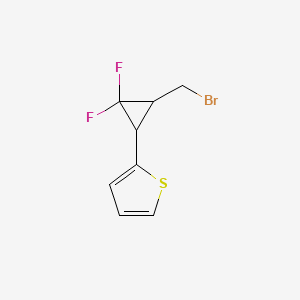 2-(3-(Bromomethyl)-2,2-difluorocyclopropyl)thiophene